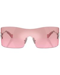Miu Miu - Aube Logo-Plaque Rectangle-Frame Sunglasses - Lyst
