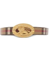 Burberry - Omkeerbare Geruite Ovale Riem - Lyst