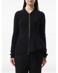 Lanvin - Ruffled-Trim Zip-Up Cardigan - Lyst