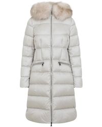 Moncler - Abrigo Acolchado Con Ribete De Borrego - Lyst