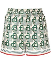 Casablancabrand - Heart Monogram Silk Boxer Shorts - Lyst