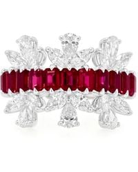 HYT Jewelry - Floral-Design Ruby And Diamond Ring - Lyst