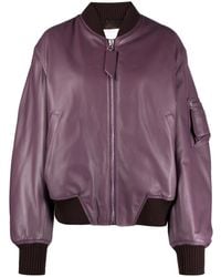 The Attico - Anja Padded Leather Bomber Jacket - Lyst