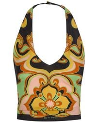 Etro - Floral-Print Halterneck Top - Lyst