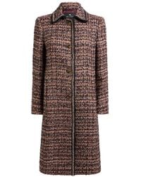 Etro - Multicoloured Tweed Coat - Lyst