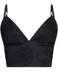 Liu Jo - Besticktes Top Mit V-Ausschnitt - Lyst