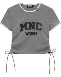 Mini Cream - T-Shirt Crop À Lien De Resserrage - Lyst