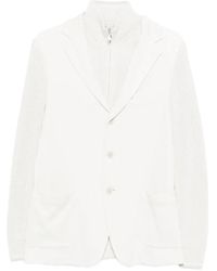 Eleventy - Blazer Met Gebreide Mouwen - Lyst