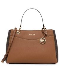 MICHAEL Michael Kors - Logo-Print Pebbled-Leather Tote Bag - Lyst