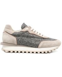 Eleventy - Panelled Lace-Up Sneakers - Lyst