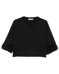 Dorothee Schumacher - Feather-Trimmed Cotton Top - Lyst