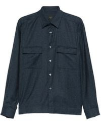 Xacus - Pocket-Chest Wool Shirt - Lyst
