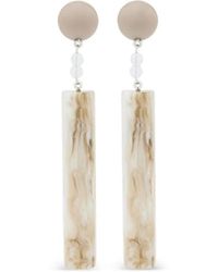 Emporio Armani - Marbled-Effect Drop Earrings - Lyst