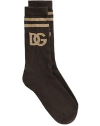 Dolce & Gabbana - Intarsia-Knit Logo Socks - Lyst