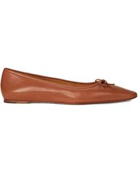 Polo Ralph Lauren - Bow-Detail Almond-Toe Ballet Flats - Lyst