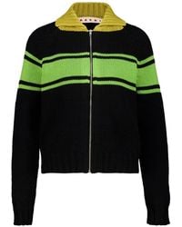 Marni - Striped Zip-Up Cardigan - Lyst