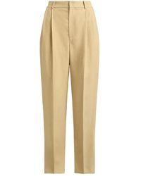 Polo Ralph Lauren - Hemp Pleated Tapered Trousers - Lyst