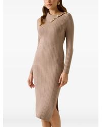 Guess - Asymmetric Neck Midi Dress - Lyst