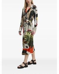Desigual - Belted Print Shirt Dress - Lyst