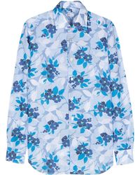 Kiton - Floral-print Cotton-blend Shirt - Lyst