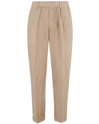 Myths - Ares Elasticated-Waistband Turned-Up-Hem Trousers - Lyst
