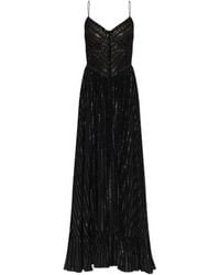 Self-Portrait - Pleated Dress With Lurex Thread - Lyst