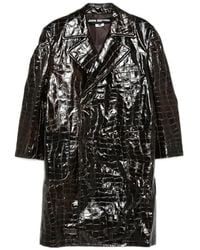 Junya Watanabe - Croc-Effect Double-Breasted Coat - Lyst