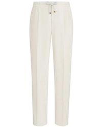 Brunello Cucinelli - Pantalones De Pana De Algodón Con Cordones Y Pinzas - Lyst