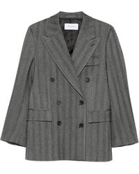 Ferragamo - Double-Breasted Striped Jacket - Lyst