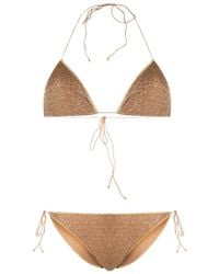 Oséree - Triangel-Bikini mit metallischen Finishs - Lyst
