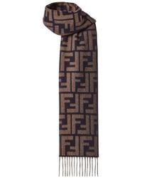 Fendi - Ff Logo Fringed Scarf - Lyst