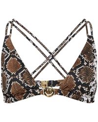 Moschino - Snake-Print Bikini Top - Lyst