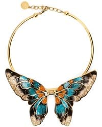 Roberto Cavalli - Butterfly-Motif Crystal-Embellished Necklace - Lyst