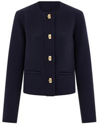Ferragamo - Boxy Jacket With Gancini Buttons - Lyst