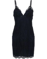 Alberta Ferretti - Mini-Jurk Met Geborduurde Afwerking - Lyst