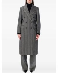 Ferragamo - Oversized Double-Breasted Chevron Wool Coat - Lyst
