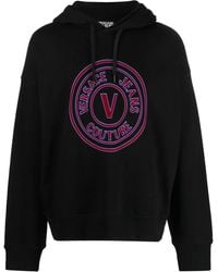 Versace Jeans Couture - Logo-Print Cotton Hoodie - Lyst