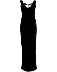 Roland Mouret - Cowl-Neck Velvet-Effect Midi Dress - Lyst