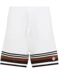 CASABLANCA - Cotton Striped Bermuda Shorts - Lyst