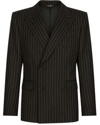 Dolce & Gabbana - Double-Breasted Pinstripe Suit - Lyst