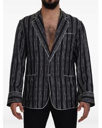 Dolce & Gabbana - Chemise De Pyjama En Soie À Rayures - Lyst