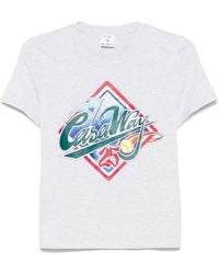 CASABLANCA - Graphic Print Cotton T-Shirt With Crew Neckline - Lyst