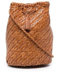 Dragon Diffusion - Pompom Double Jump Woven Bucket Bag - Lyst