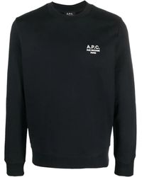 A.P.C. - Sweatshirt Mit Logo-Stickerei - Lyst