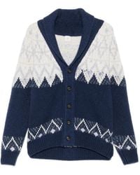 Eleventy - Fair Isle-Knit Shawl-Collar Cardigan - Lyst