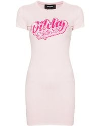 DSquared² - Robe Courte À Logo Imprimé - Lyst
