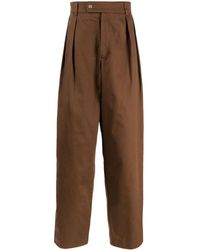 Amiri - Pantalon droit en coton à détails plissés - Lyst