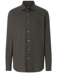 ZEGNA - Dark Cashco Shirt - Lyst