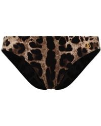 Dolce & Gabbana - Bragas de bikini con estampado de leopardo - Lyst