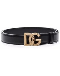 Dolce & Gabbana - Logo-Buckle Leather Belt - Lyst